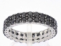 Witgouden eternity ring met zwarte diamanten - afbeelding 1 van  11