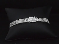 Witgouden exclusieve armband mat natuurlijke witte diamanten - afbeelding 8 van  8
