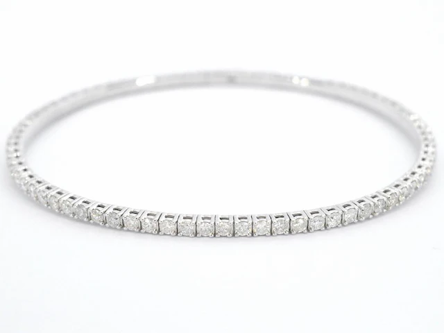Witgouden flexibele armband met diamant 2.50 carat - afbeelding 3 van  8