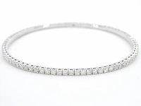 Witgouden flexibele armband met diamant 2.50 carat - afbeelding 3 van  8