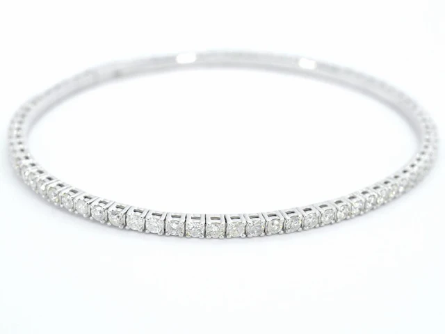 Witgouden flexibele armband met diamant 2.50 carat - afbeelding 4 van  8