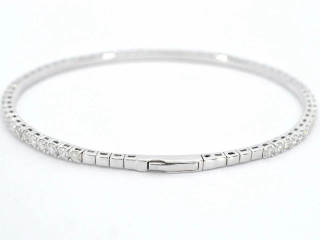 Witgouden flexibele armband met diamant 2.50 carat - afbeelding 5 van  8
