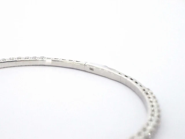 Witgouden flexibele armband met diamant 2.50 carat - afbeelding 6 van  8
