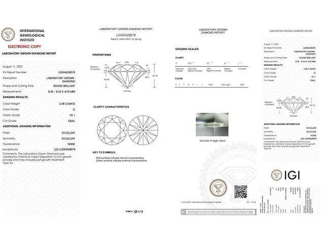 Witgouden halo ring met een briljant geslepen diamanten van 2.08 carat - afbeelding 3 van  9