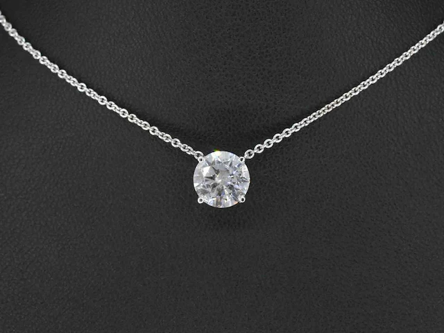 Witgouden halsketting diamant 0.70 ct - afbeelding 2 van  6