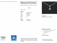 Witgouden halsketting met een blauwe diamant 0.25 carat - afbeelding 3 van  7
