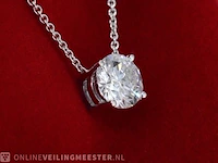 Witgouden halsketting met een briljant geslepen diamant van 2.00 carat - afbeelding 2 van  9