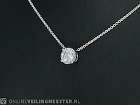 Witgouden halsketting met een briljant geslepen diamant van 2.00 carat - afbeelding 4 van  9