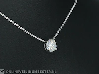 Witgouden halsketting met een briljant geslepen diamant van 2.00 carat - afbeelding 5 van  9