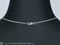 Witgouden halsketting met een briljant geslepen diamant van 2.00 carat - afbeelding 6 van  9