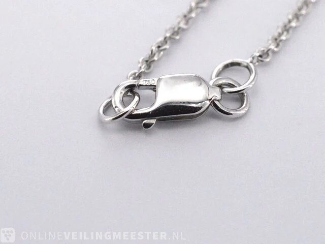 Witgouden halsketting met een briljant geslepen diamant van 2.00 carat - afbeelding 7 van  9