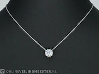 Witgouden halsketting met een briljant van 0.50 carat - afbeelding 3 van  10