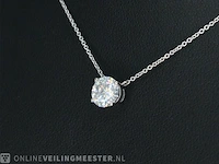 Witgouden halsketting met een briljant van 0.50 carat - afbeelding 4 van  10