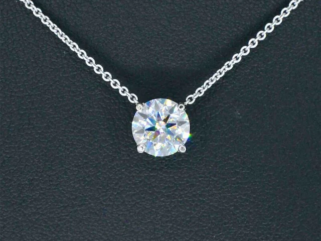 Witgouden halsketting met een briljant van 2.00 carat - afbeelding 1 van  9