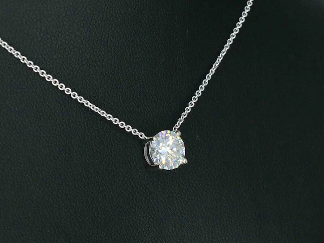 Witgouden halsketting met een briljant van 2.00 carat - afbeelding 5 van  9