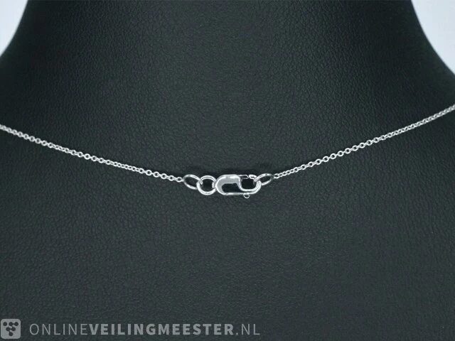 Witgouden halsketting met een diamant van 0.50 carat - afbeelding 5 van  6