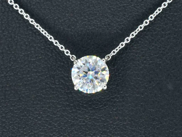 Witgouden halsketting met een diamant van 0.50 carat - afbeelding 1 van  7