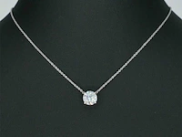Witgouden halsketting met een diamant van 0.50 carat - afbeelding 2 van  7