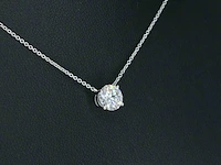 Witgouden halsketting met een diamant van 0.50 carat - afbeelding 4 van  7