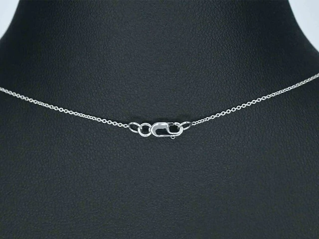 Witgouden halsketting met een diamant van 0.50 carat - afbeelding 5 van  7