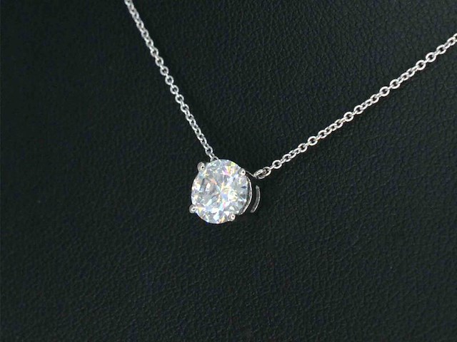Witgouden halsketting met een diamant van 0.50 carat - afbeelding 3 van  7