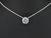 Witgouden halsketting met een diamant van 0.70 carat - afbeelding 2 van  6