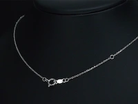 Witgouden halsketting met een groene diamant 0.25 carat - afbeelding 6 van  9
