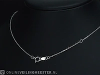 Witgouden halsketting met een groene diamant 0.25 carat - afbeelding 5 van  8