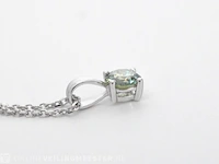 Witgouden halsketting met een groene diamant 0.25 carat - afbeelding 7 van  8