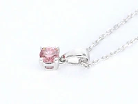 Witgouden halsketting met een roze diamant 0.20 carat - afbeelding 5 van  7