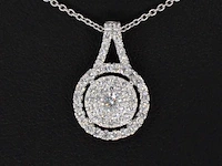Witgouden hanger bezaaid met diamanten - afbeelding 1 van  7