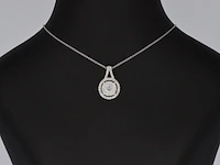 Witgouden hanger bezaaid met diamanten - afbeelding 2 van  7