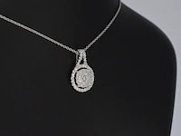 Witgouden hanger bezaaid met diamanten - afbeelding 4 van  7