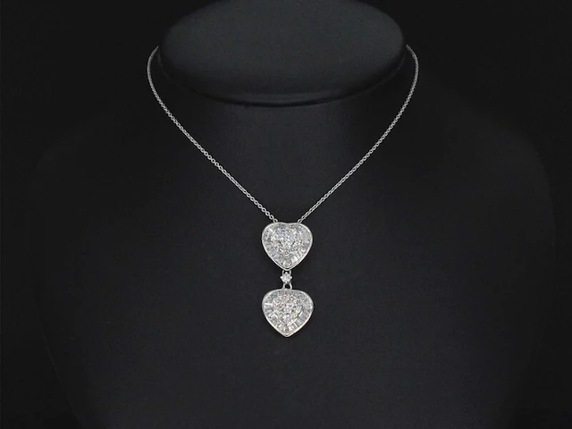 Witgouden hanger met 1.60 carat diamanten, excl. ketting - afbeelding 2 van  7