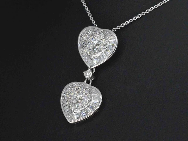 Witgouden hanger met 1.60 carat diamanten, excl. ketting - afbeelding 4 van  7