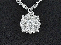 Witgouden hanger met briljant geslepen diamant - afbeelding 1 van  6