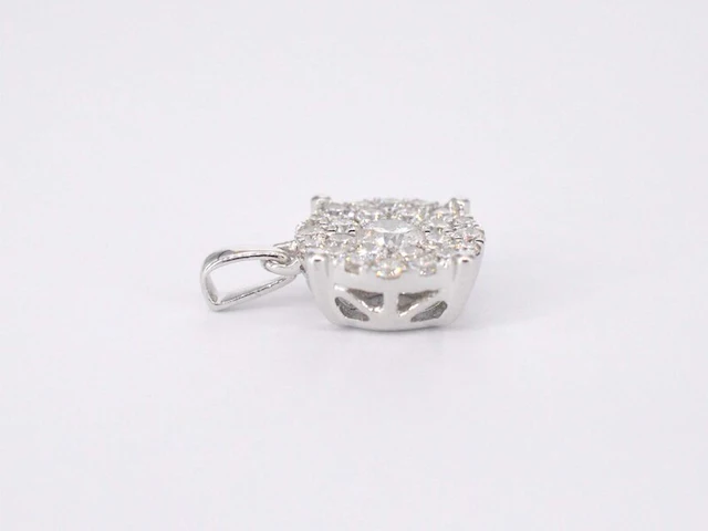 Witgouden hanger met briljant geslepen diamant - afbeelding 5 van  6