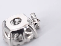 Witgouden hanger met briljant geslepen diamant - afbeelding 6 van  6