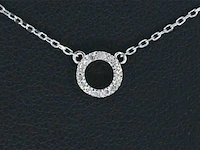 Witgouden hanger met diamant incl. ketting - afbeelding 1 van  8