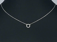 Witgouden hanger met diamant incl. ketting - afbeelding 2 van  8