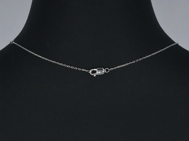 Witgouden hanger met diamant incl. ketting - afbeelding 5 van  8