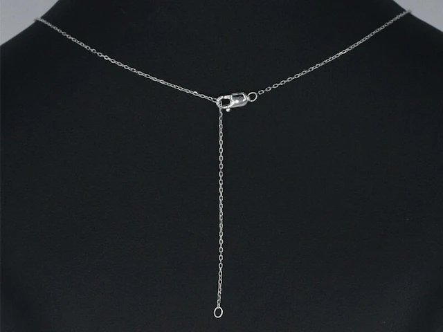 Witgouden hanger met diamant incl. ketting - afbeelding 6 van  8