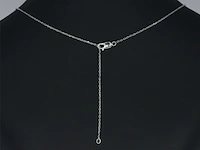 Witgouden hanger met diamant incl. ketting - afbeelding 6 van  8