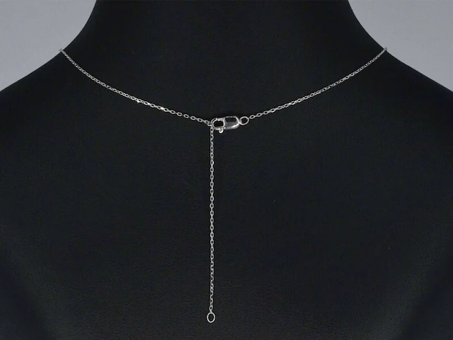 Witgouden hanger met diamant, incl. ketting - afbeelding 6 van  9
