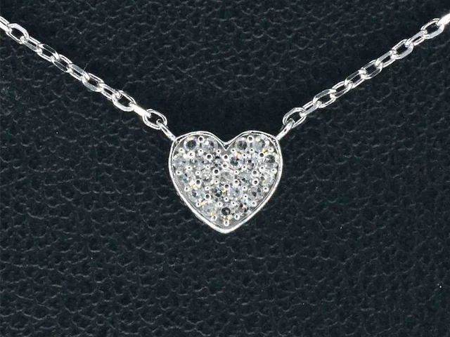 Witgouden hanger met diamant - afbeelding 1 van  9