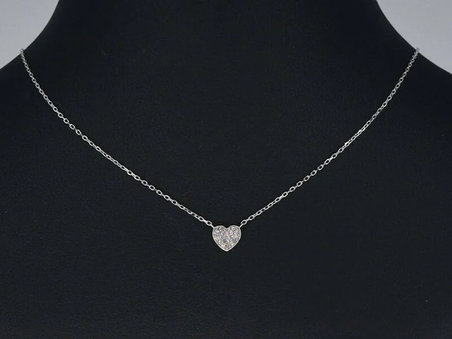 Witgouden hanger met diamant - afbeelding 2 van  9