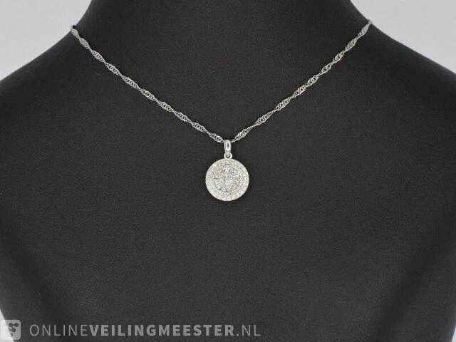 Witgouden hanger met diamanten 0.75 carat - afbeelding 2 van  7