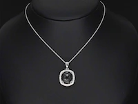 Witgouden hanger met diamanten en een zwarte diamant van 4.80 carat, excl. ketting - afbeelding 2 van  9