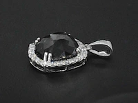 Witgouden hanger met diamanten en een zwarte diamant van 4.80 carat, excl. ketting - afbeelding 5 van  9