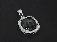 Witgouden hanger met diamanten en een zwarte diamant van 4.80 carat, excl. ketting - afbeelding 6 van  9